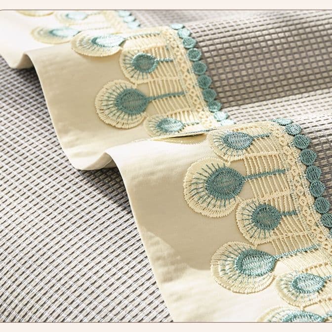 ソファーカバー 四季通用刺繍レース装飾二人掛け座椅子カバー